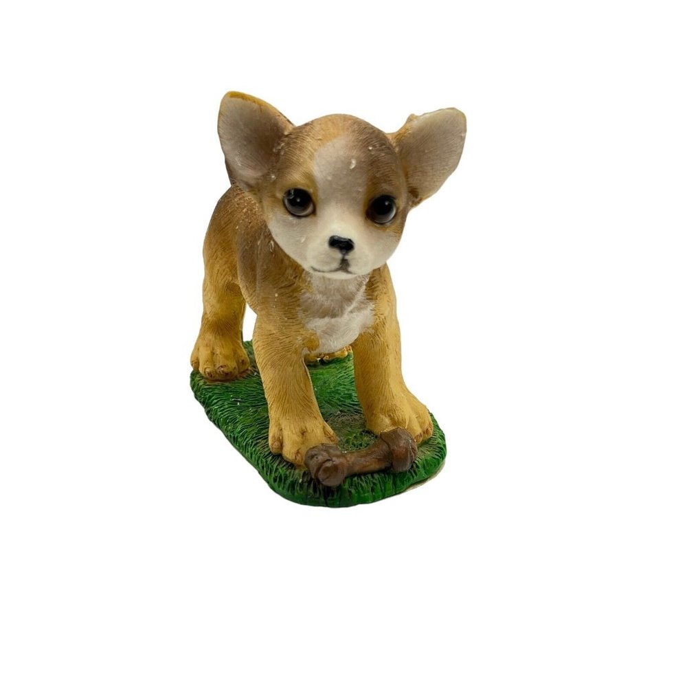 Dog, Pets. Resin Chihuahua Puppy Dog Figurine. Tender Times. collectibles.